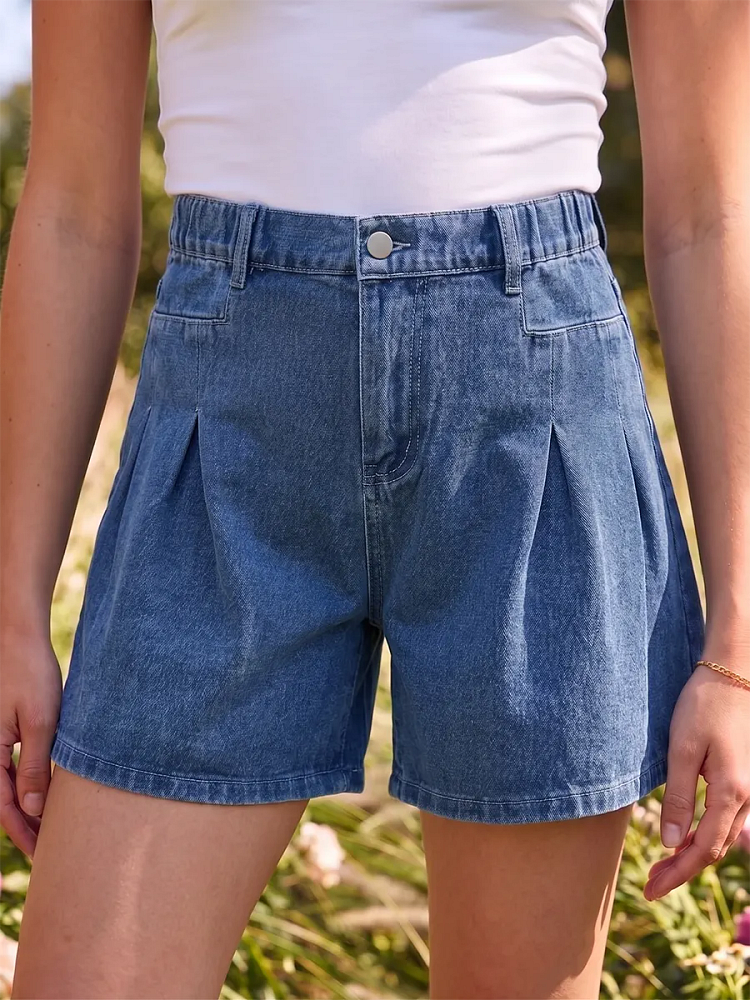 Women's Art Print Casual Denim Shorts