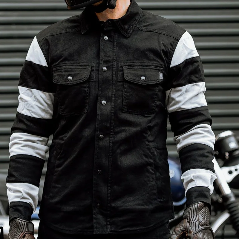 Vintage Classic Black and White Striped Prison Bike Shirt