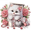 Diamond Painting-DIY Crystal Rhinestone Flower Cat