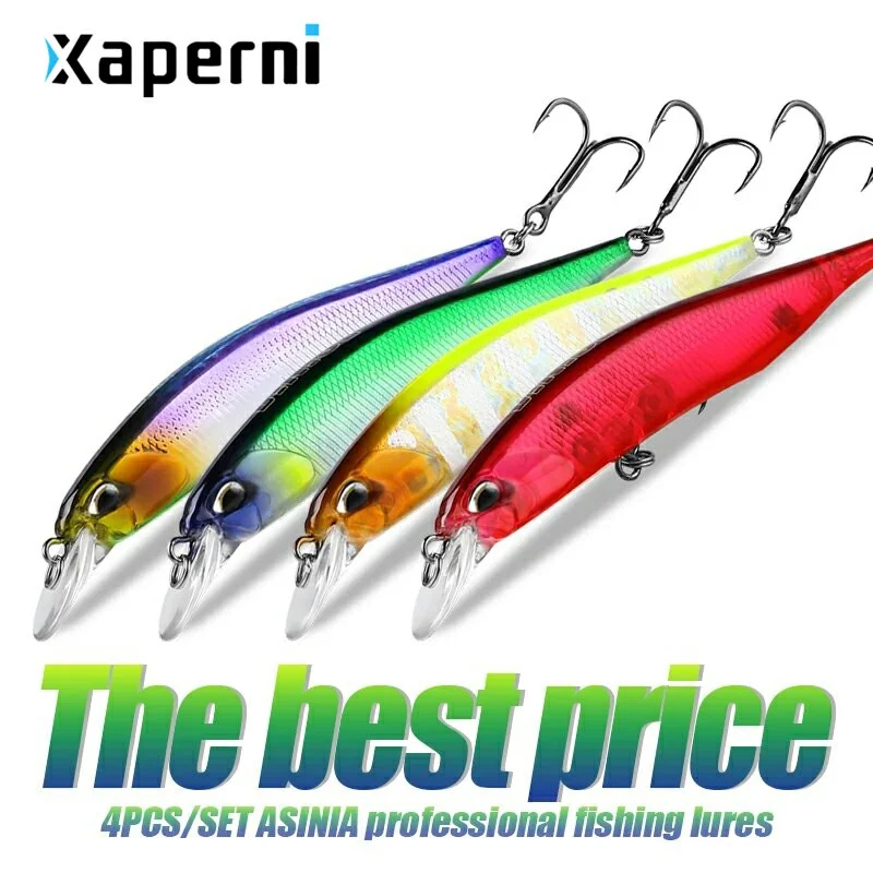 ASINIA Best price 4pcs each set 85mm 8g depth1.3-1.8m hot model fishing lures hard bait minnow quality professional minnow