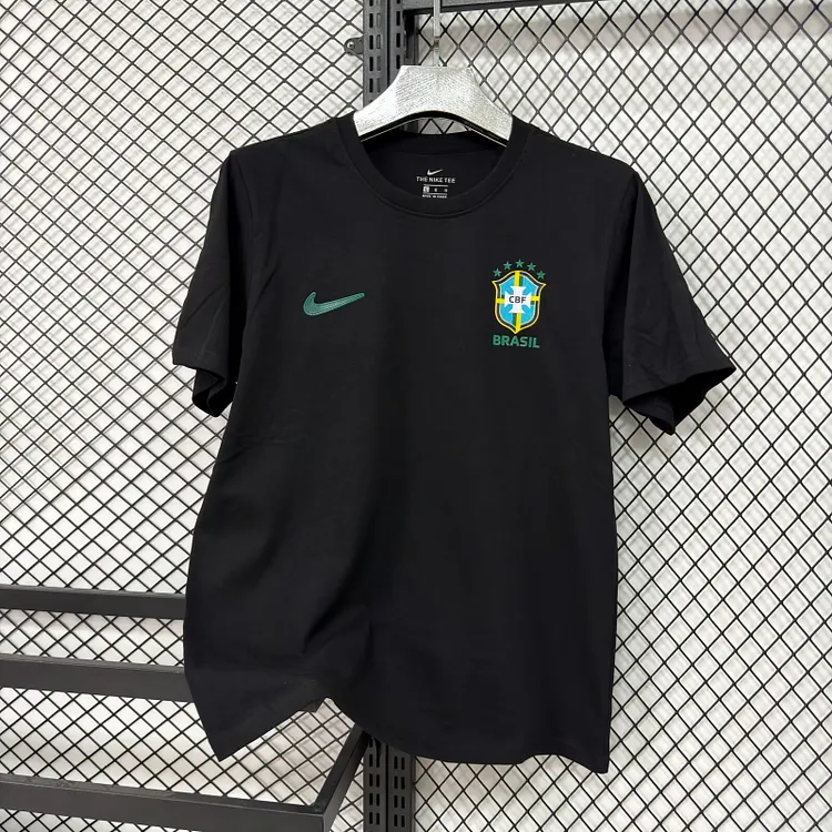 【S~2XL】Brazil 2026 World Cup Black Cotton T-shirt1:1 Thai Quality