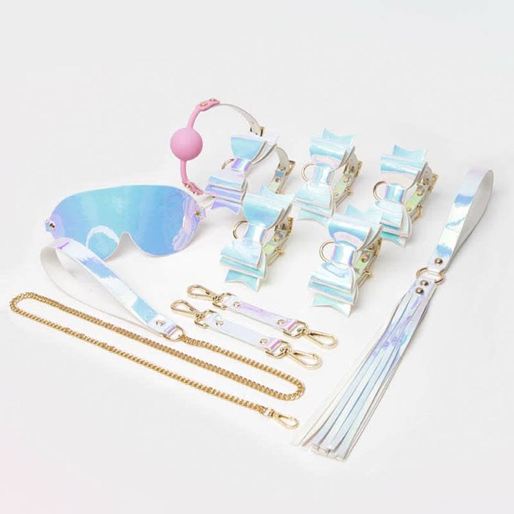 Bow Knot Laser Leather Maid Cosplay Accessories 6 Pieces Set - Modakawa Modakawa