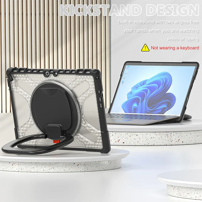 Suitable For Microsoft Surface Pro8 Tablet Protective Cover Cross-Border 360° Rotating Bracket Shell