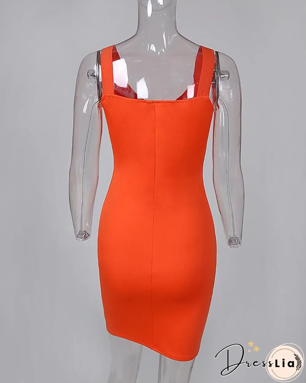 Plunge Neck Bodycon Mini Dress