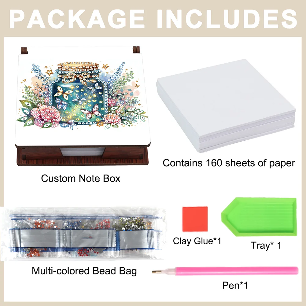 DIY Wishing Bottle Diamond Painting Note Box Paper 160 Sheets of Paper for DIY Art Craft