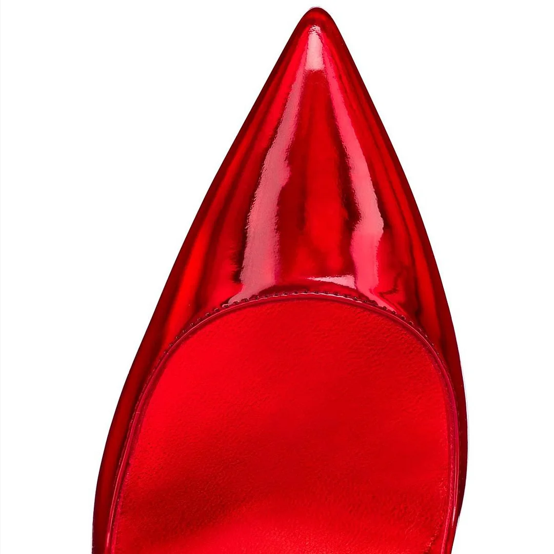 120/100mm Red Bottom Women's Party Wedding Heels Patent Pumps-MERUMOTE
