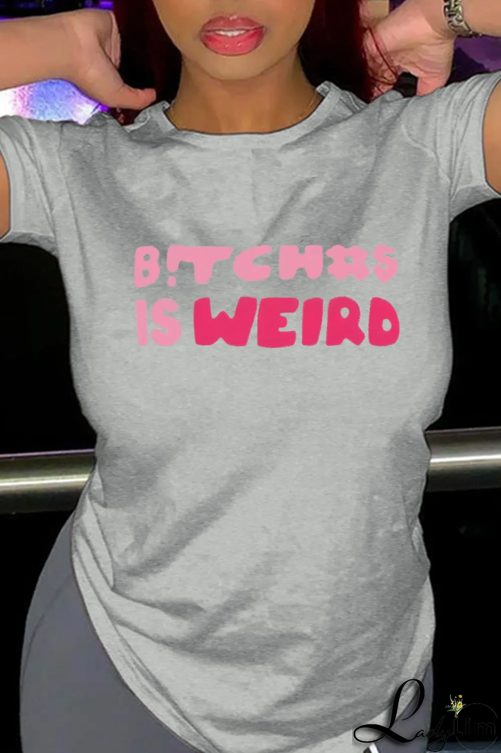 White Fashion Street Print Letter O Neck T-Shirts