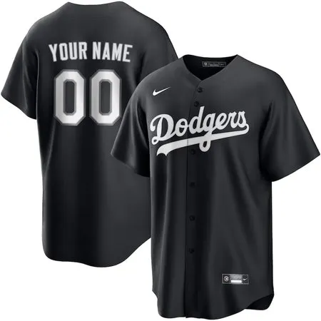 Youth Los Angeles Dodgers Custom Black Lights Out Replica Jersey