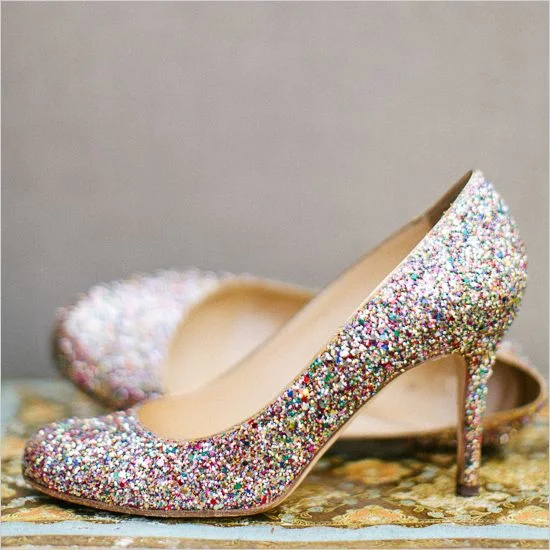 Colorful Glitter Bridal Stiletto Heels Pumps for Wedding Vdcoo
