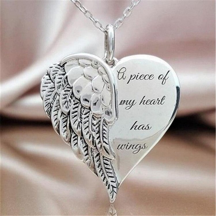 Mayoulove Angel Wings Alloy Pendant Necklace-Mayoulove
