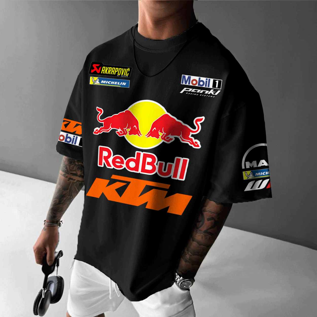 Unisex Oversized Moto Racing Team Print T-Shirt