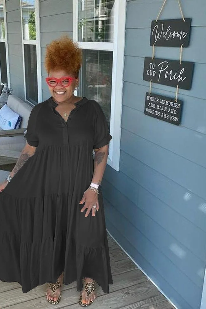 Tiered Midi Dress - Buy 2 Free Shipping