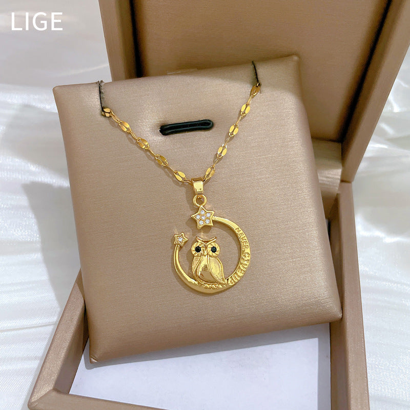 Moon Geometric Stainless Steel Stainless Steel Necklaces