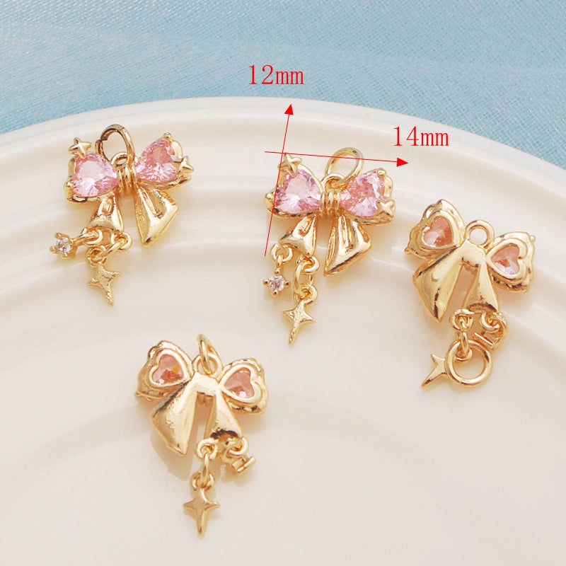 1 Piece Alloy Star Heart Shape Bow Knot Pendant