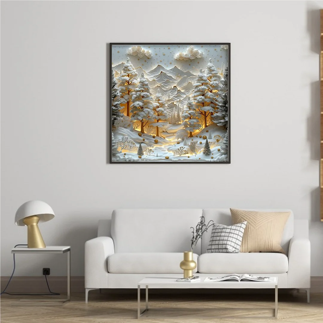 Christmas Full 14CT DIY Counted Cross Stitch Kit 45x45cm for Adults Home Decor