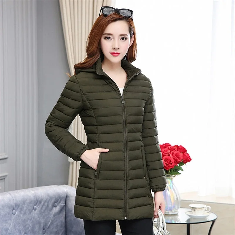 Down cotton Jackets for Womens 2020 Autumn Winter Hooded Parkas Plus size 6XL Keep warm Coat Slim Female Thin Tops IOQRCJV N172
