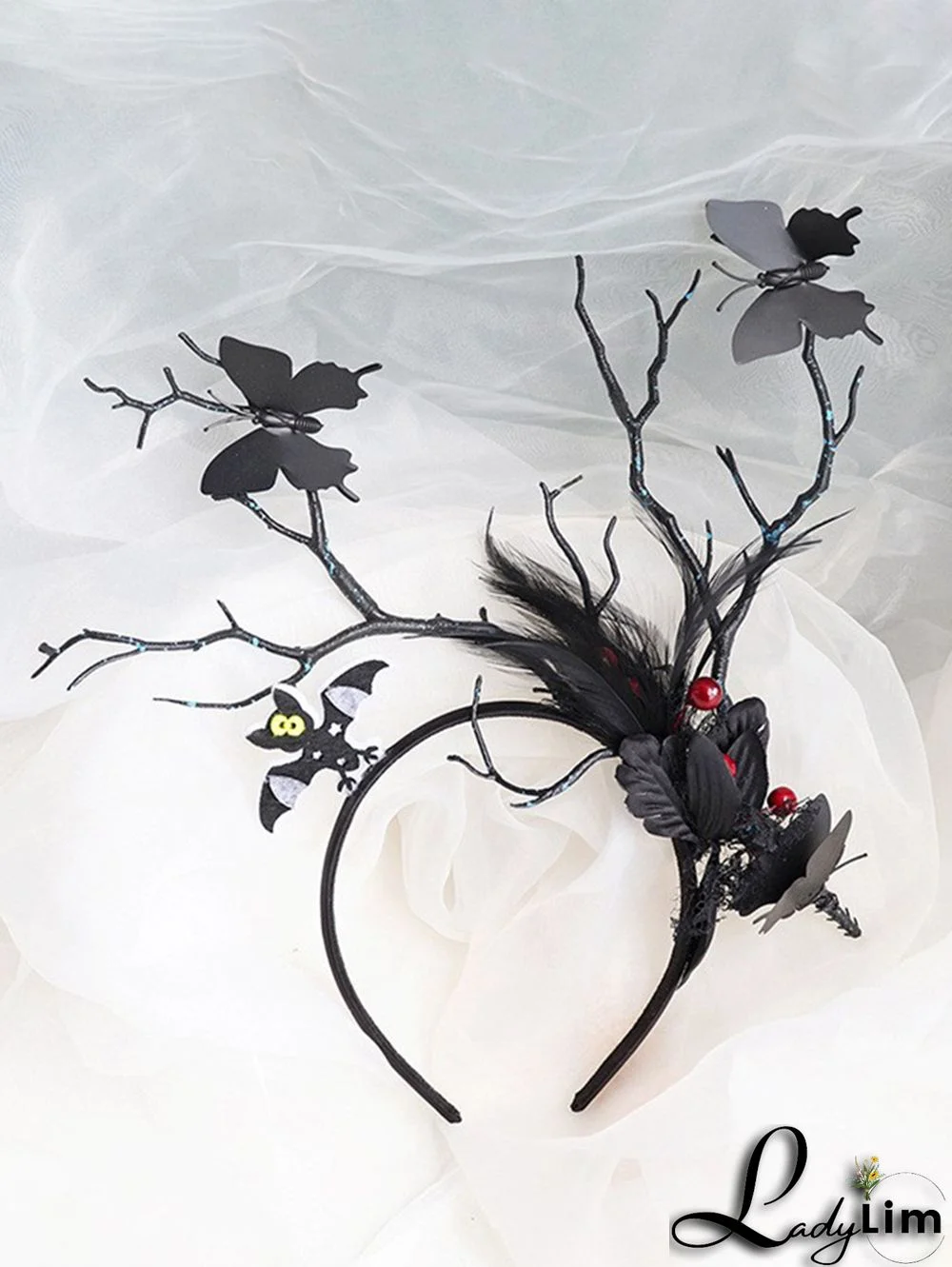 Halloween Twigs Floral Butterfly Pattern Hair Hoop