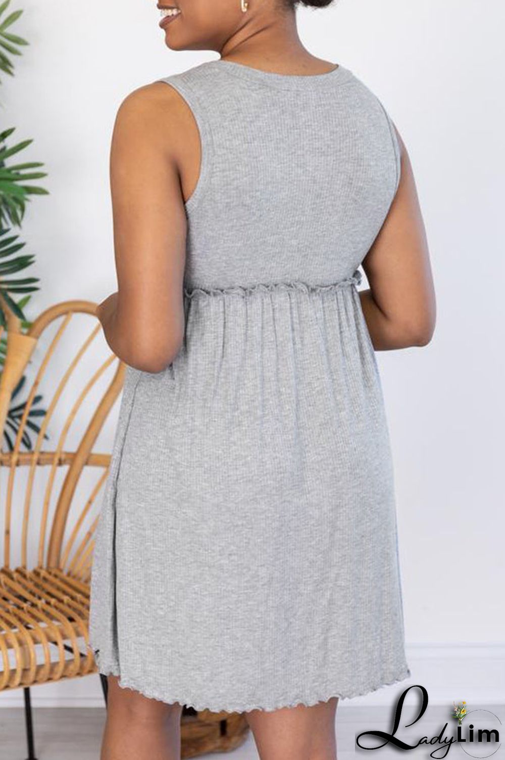 Apricot Casual Solid Patchwork U Neck Cake Skirt Dresses