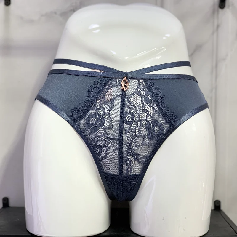 Athvotar Athvotar Low-Waisted T-Trousers Sexy Trousers Cotton Crotch Breathable Fine Strip Metal Hanging Water Drill Tong Trousers