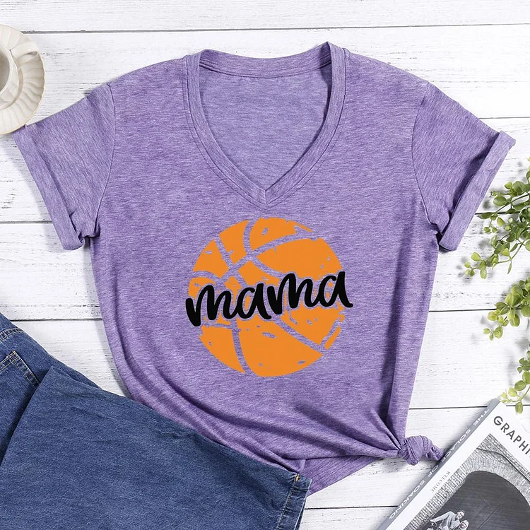Basketball mama V-neck T Shirt-Annaletters