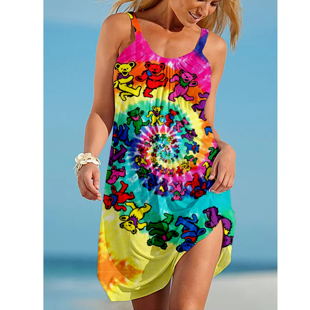 Loose Holiday Beach Print Dress