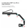 Support de t&eacute;l&eacute;phone portable rotatif &agrave; 360&deg; pour pare-soleil de voiture