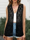 Vibrant Floral Lace Open Front Vest - Elegant Sleeveless Design, Breathable Fabric, Perfect for Spring & Summer, Women's Fashion Clothing for Outdoor Activities