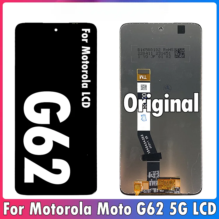 6.5" Original For Motorola Moto G62 5G LCD Display Touch Panel Digitizer Assembly Replacement For Moto G62 LCD Repair