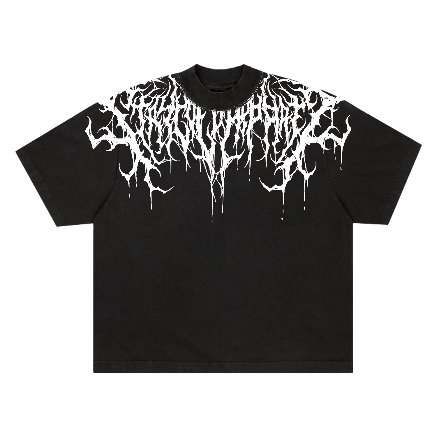 Black White Spider Drip Pattern Tee