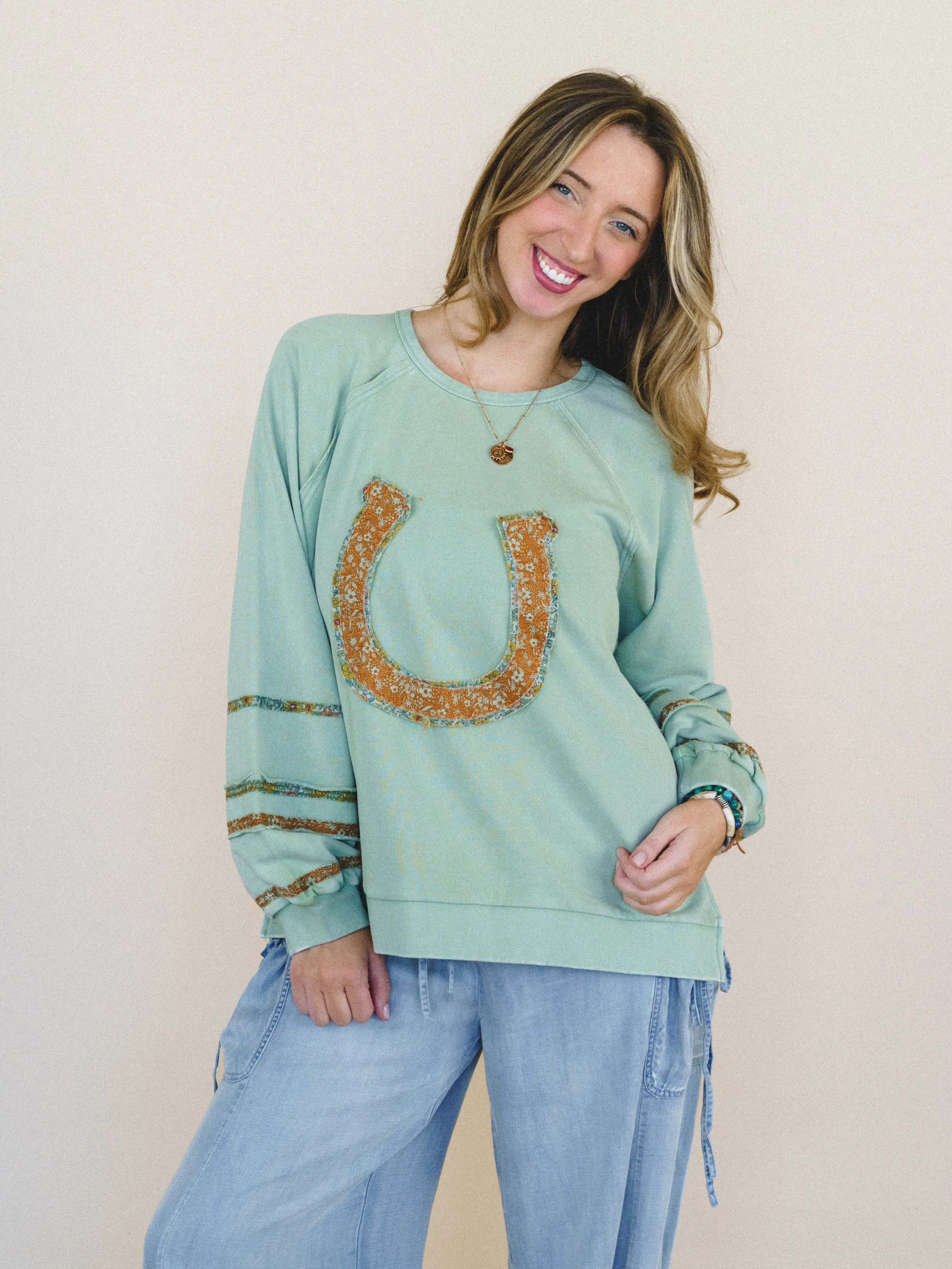 Lucky Flower Top - Sage