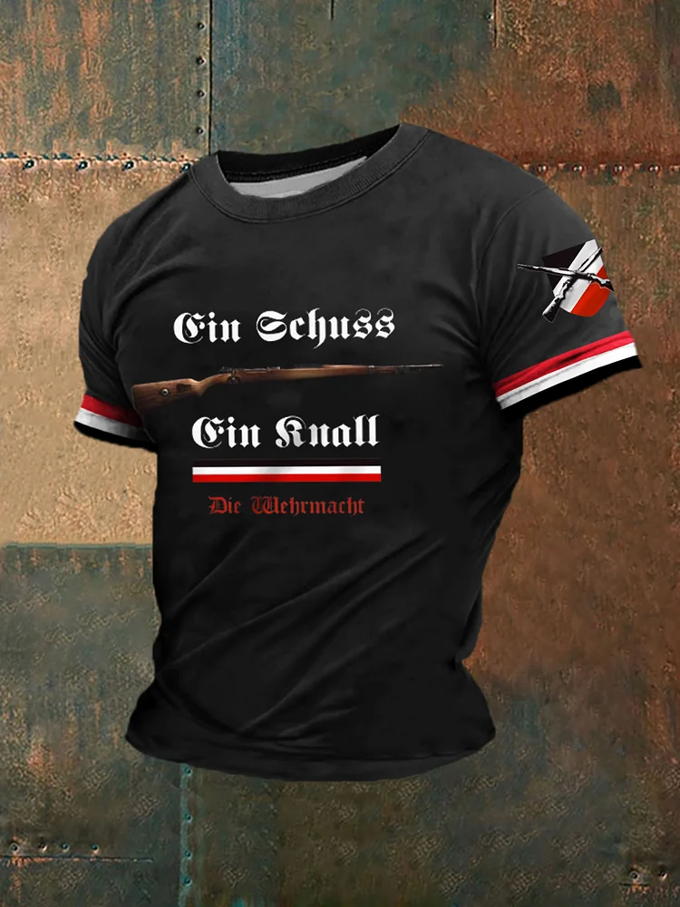 MG42 Maschinen gewehr bedrucktes Kurzarm-T-Shirt f&uuml;r M&auml;nner