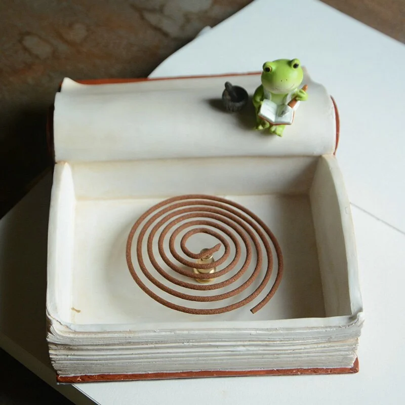 Incense Burner Holder for Stick and Coil Buddhism Lotus Line Incense Plate Temples Yoga Studios Office Teahouse Home Decoration