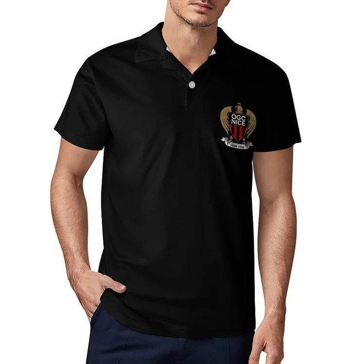 OGC Nice Polo De Golf À Séchage Rapide Coupe Homme Blanc