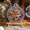 Foxes-DIY Embroidery Kit with Pattern Cotton Threads Needles Hoop 30*30cm/11.81*11.81in tapestrymarket