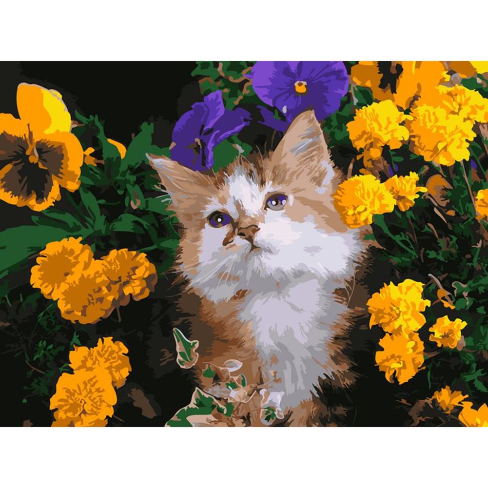 Cat Flower - Paint By Numbers