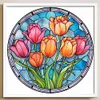 Flower Glass Painting - 11CT Stamped Cross Stitch 40*40cm/15.75*15.75in(glass painting cross stitch) tapestrymarket