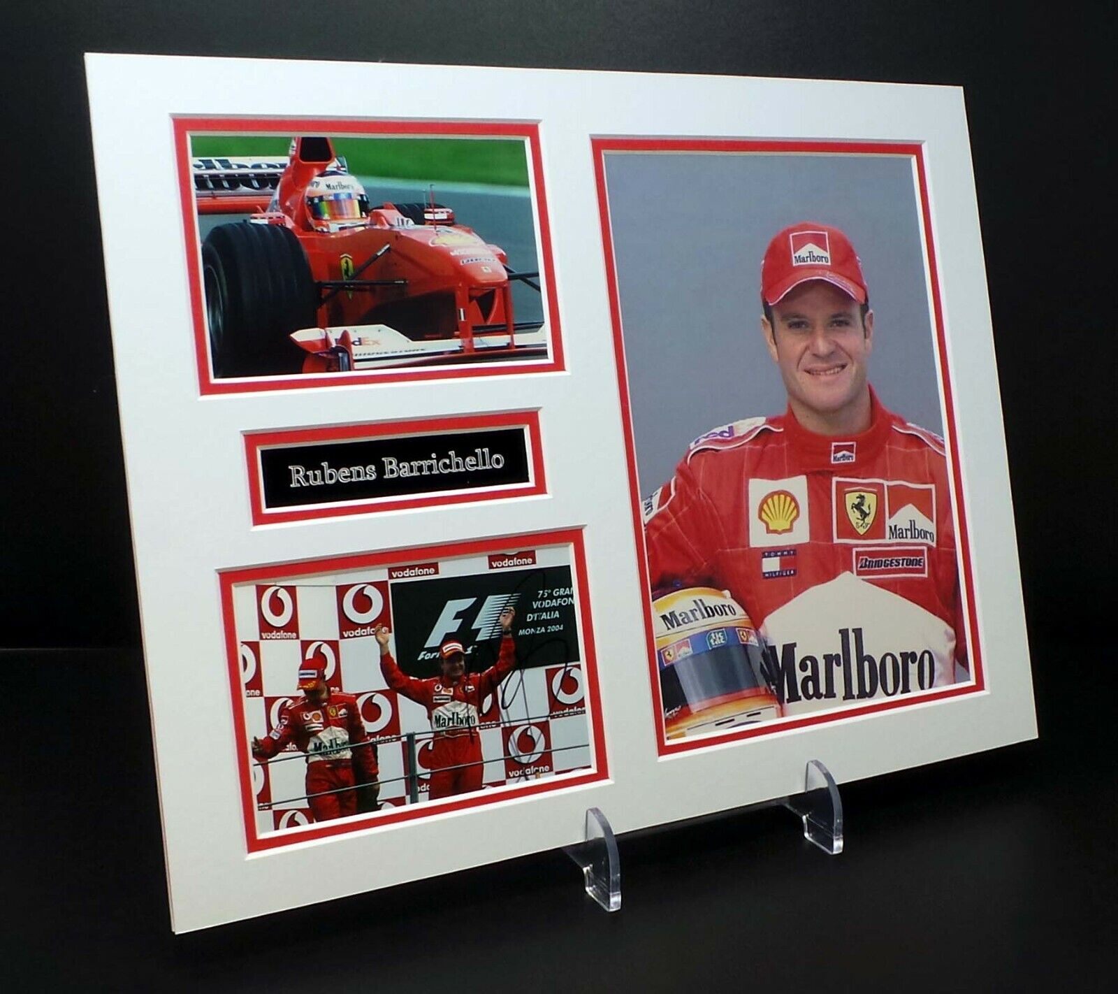 Rubens BARRICHELLO Ferrari Racing Driver Signed Mounted Photo Poster painting Display COA AFTAL