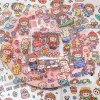 4 PACKS Lovely Cartoon Element Transparent Waterproof Stickers for Kids Children Scratchbook Diary DIY Decoration