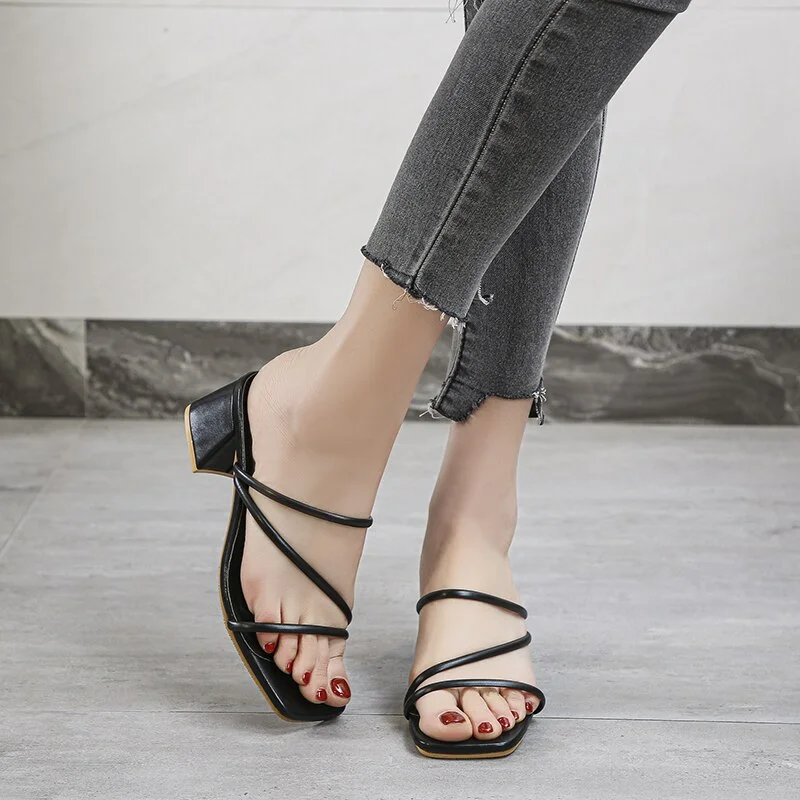 Qengg Women High Heel Sandals Shoes Woman High Heels Gladiator Sandals Pumps Small Sandalias De Mujer Plus Size 35-45