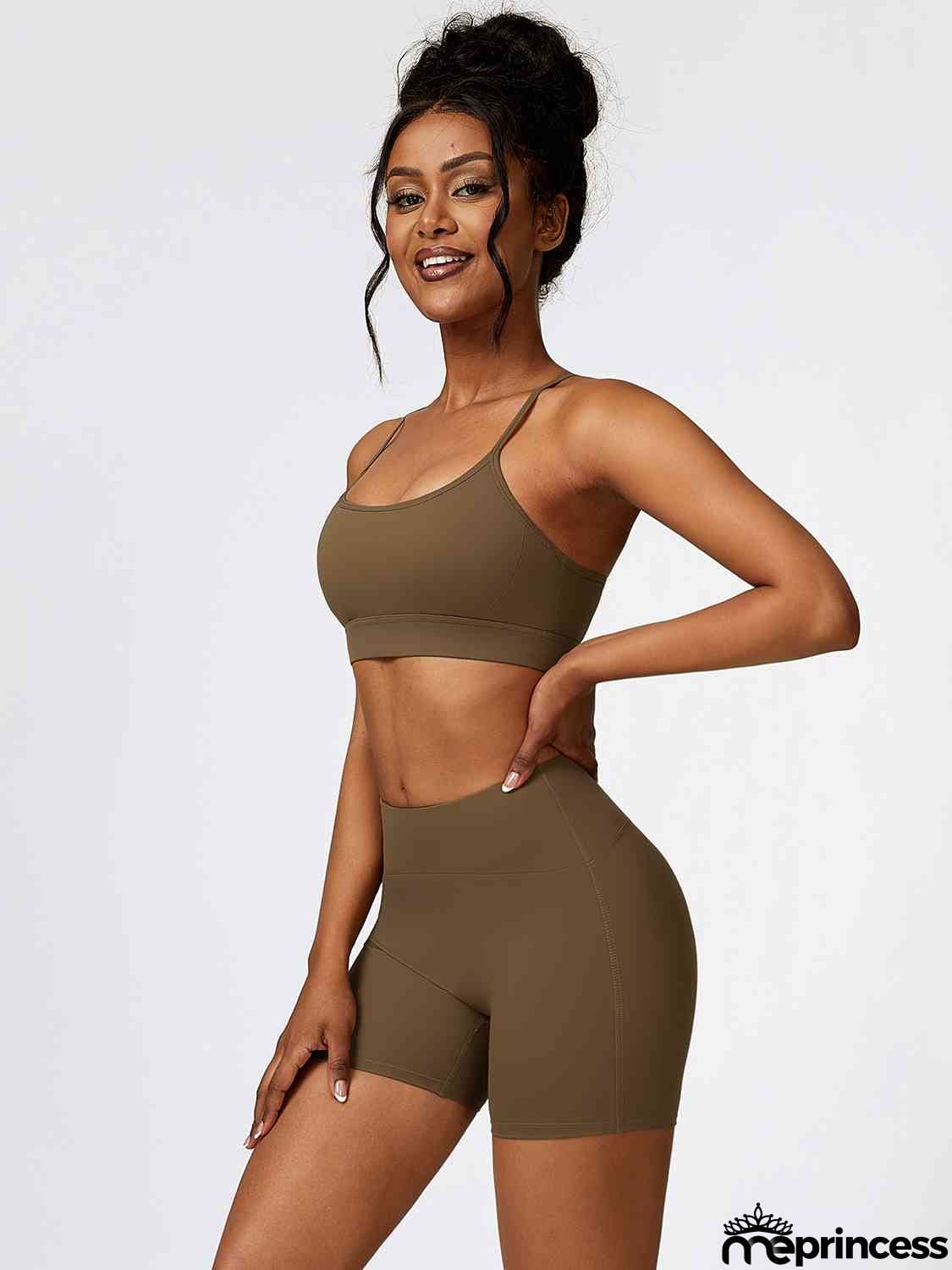 Sport Bra and Wide Waistband Shorts Set