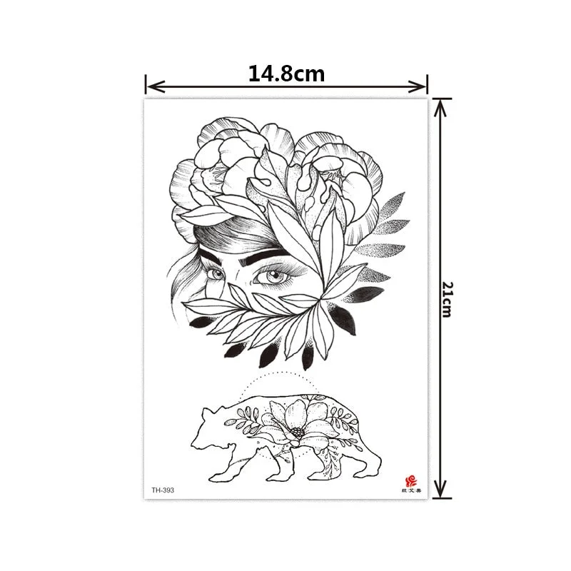 Flower arm tattoo stickers half arm tattoo stickers flower creative tattoo stickers waterproof and durable