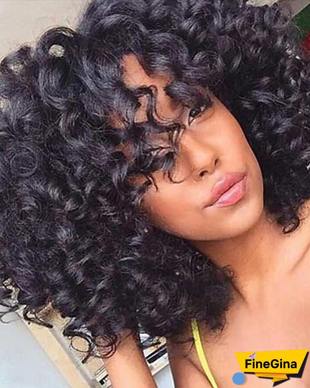 Glueless Lace Front Wig Bob Curly Natural Human Hair Wig 100% Virgin Unprocessed