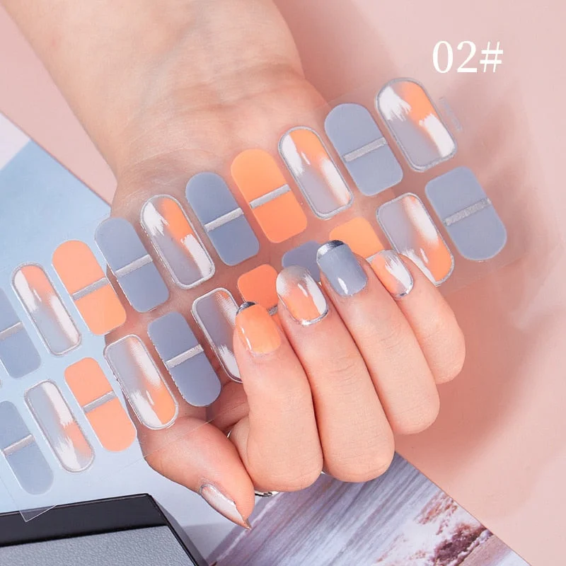 New Designs Full Cover Nail Stickers Fashion Flowers Nail Sticker Set Self Adhesive Manicure Decoracion Nail Strips-Nail Inspo