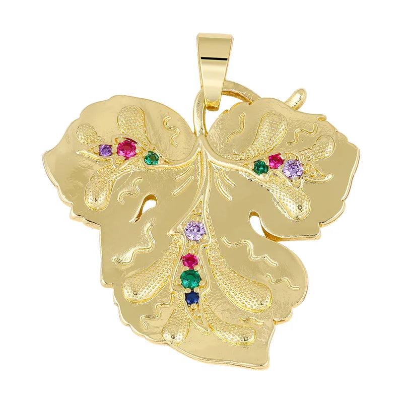 1 Piece 18.5*13.3MM Copper Zircon Geometric Heart Shape Flower Polished Pendant Jewelry Accessories