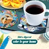 (US Local)6pcs Dog DIY Diamond Painting Coasters Kits with Holder Craft Kit