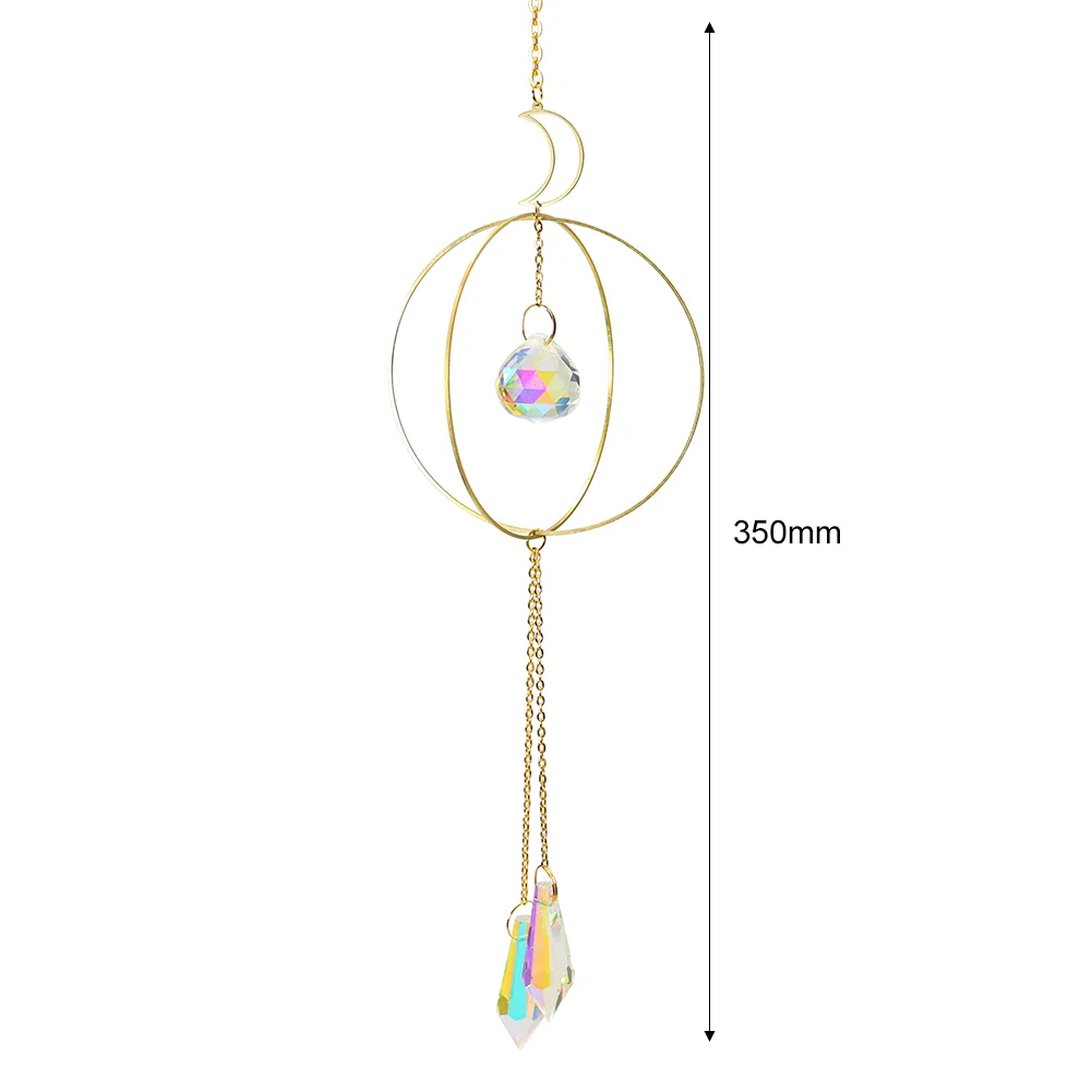 Crystal Suncatcher Ball Iron Ring Hanging Pendant Home Garden Decor (16)