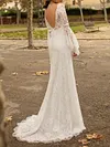 Lace Split-Joint Flared Sleeves Mermaid Wedding Maxi Dress