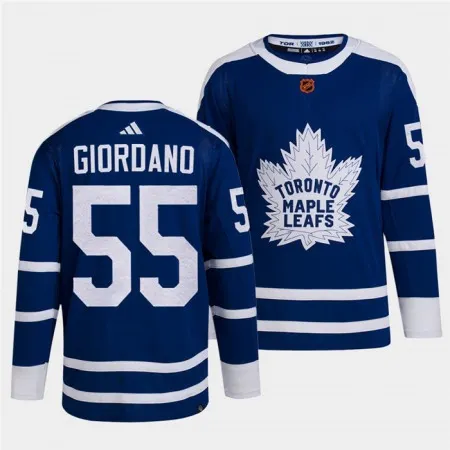 Men's Toronto Maple Leafs #55 Mark Giordano Blue 2022-23 Reverse Retro Stitched Jersey