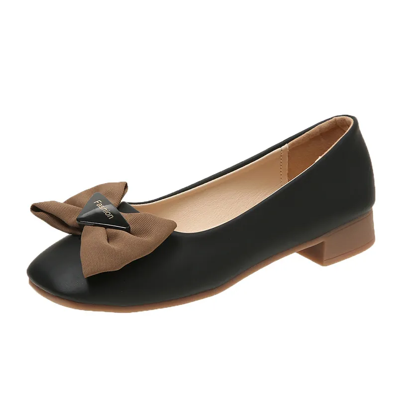 Breakj Breakj Single-Shoe Women's One-Legged Shallow Women's Shoes 2025 Autumn New Evening Wind French Bow Bean Shoes