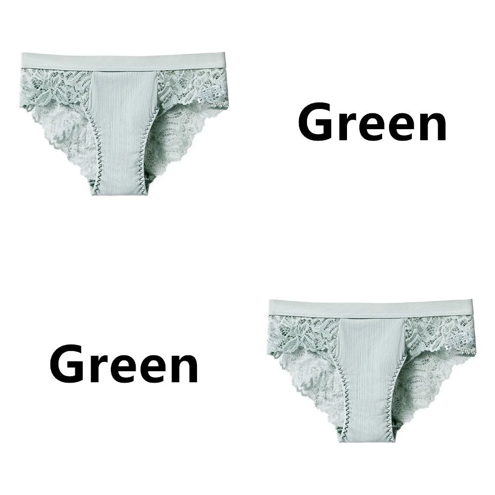 2Pcs/Lot Women's Invisible Underwear Panties Intimate Briefs For Women Sexy Transparent Floral Lace Panties Seamless Panty New